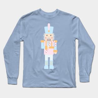 Pastel Nutcracker with Candy Cane Long Sleeve T-Shirt